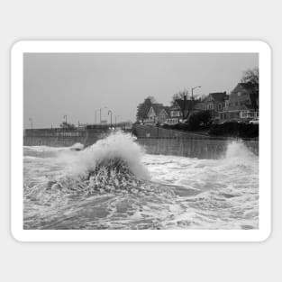 Waves colliding on the Lynn Waterfront Lynn MA Sticker